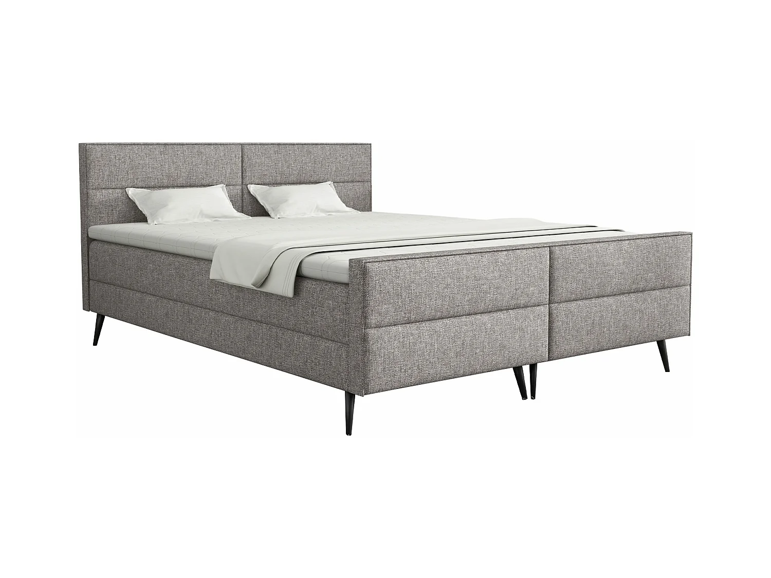 BOXSPRINGBETT mit Topper Torhop 160x200 cm, Lux 5 (Hellgrau)