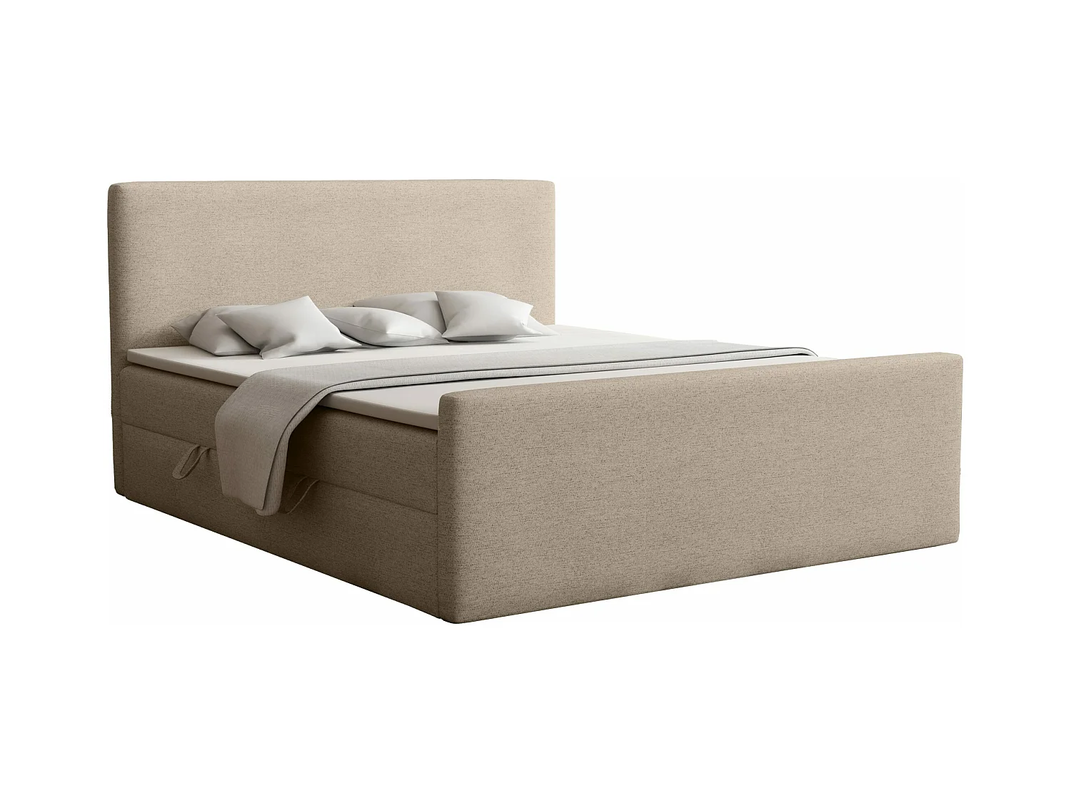 LIT BOXSPRING avec coffre de lit et surmatelas Vizela Lux 160x200 cm, (Riviera 16) Beige