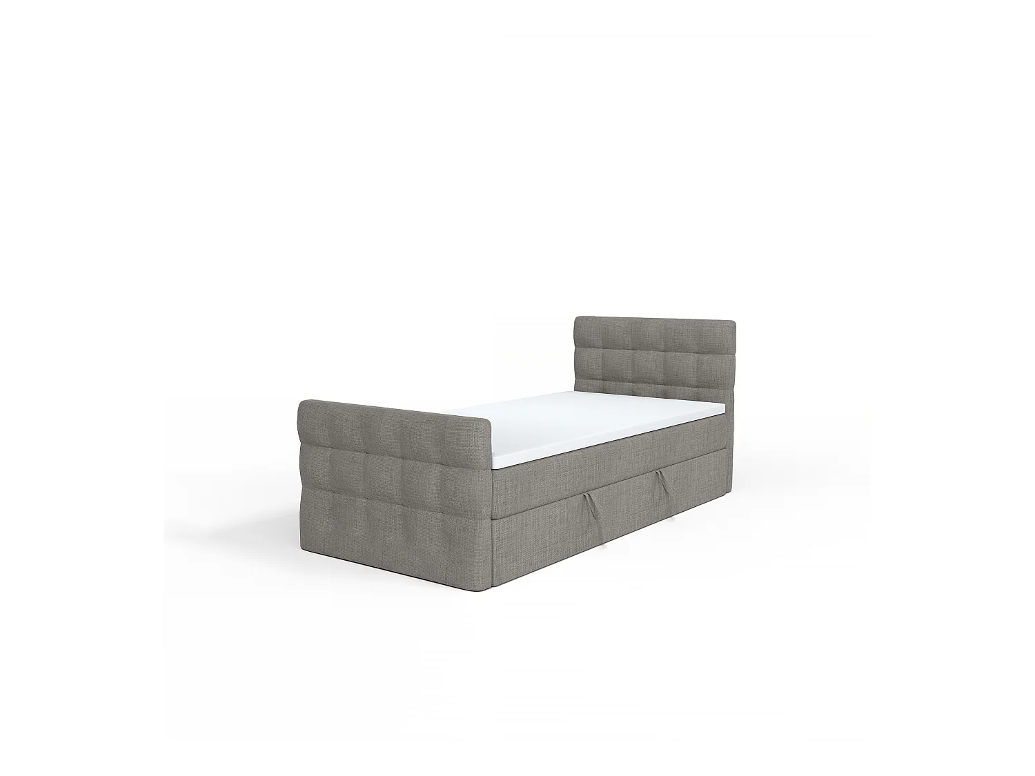 BOXSPRINGBETT mit Bettkasten und Topper Loures Lux Mini Seite Rechts 90x200 cm, Anthrazit (soro 91)