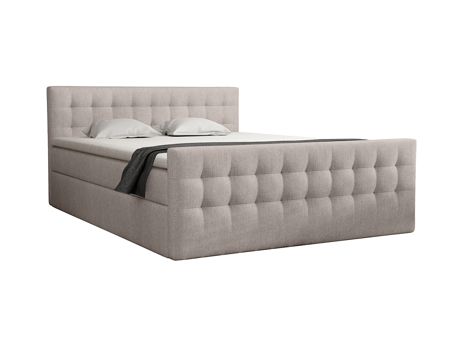BOXBETT mit Topper Loures 160x200 cm Beige/Grau