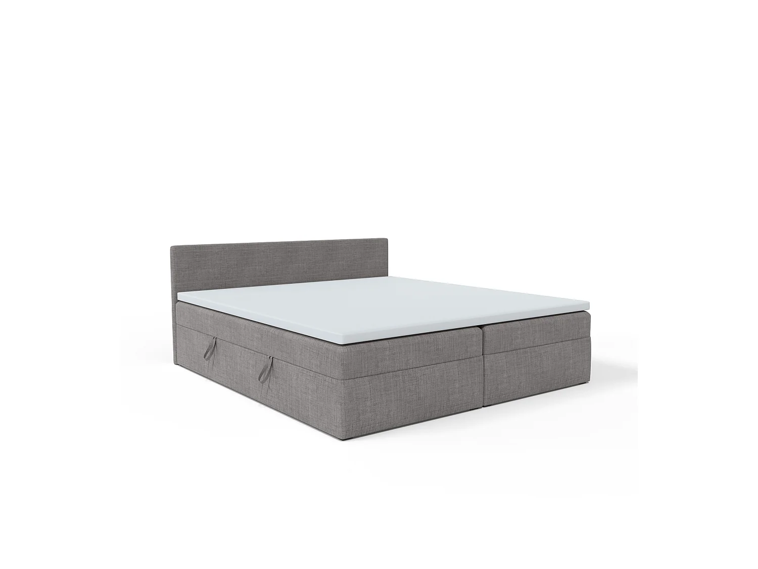 LIT BOXSPRING avec tête de lit Menorca 160x200 cm, gris