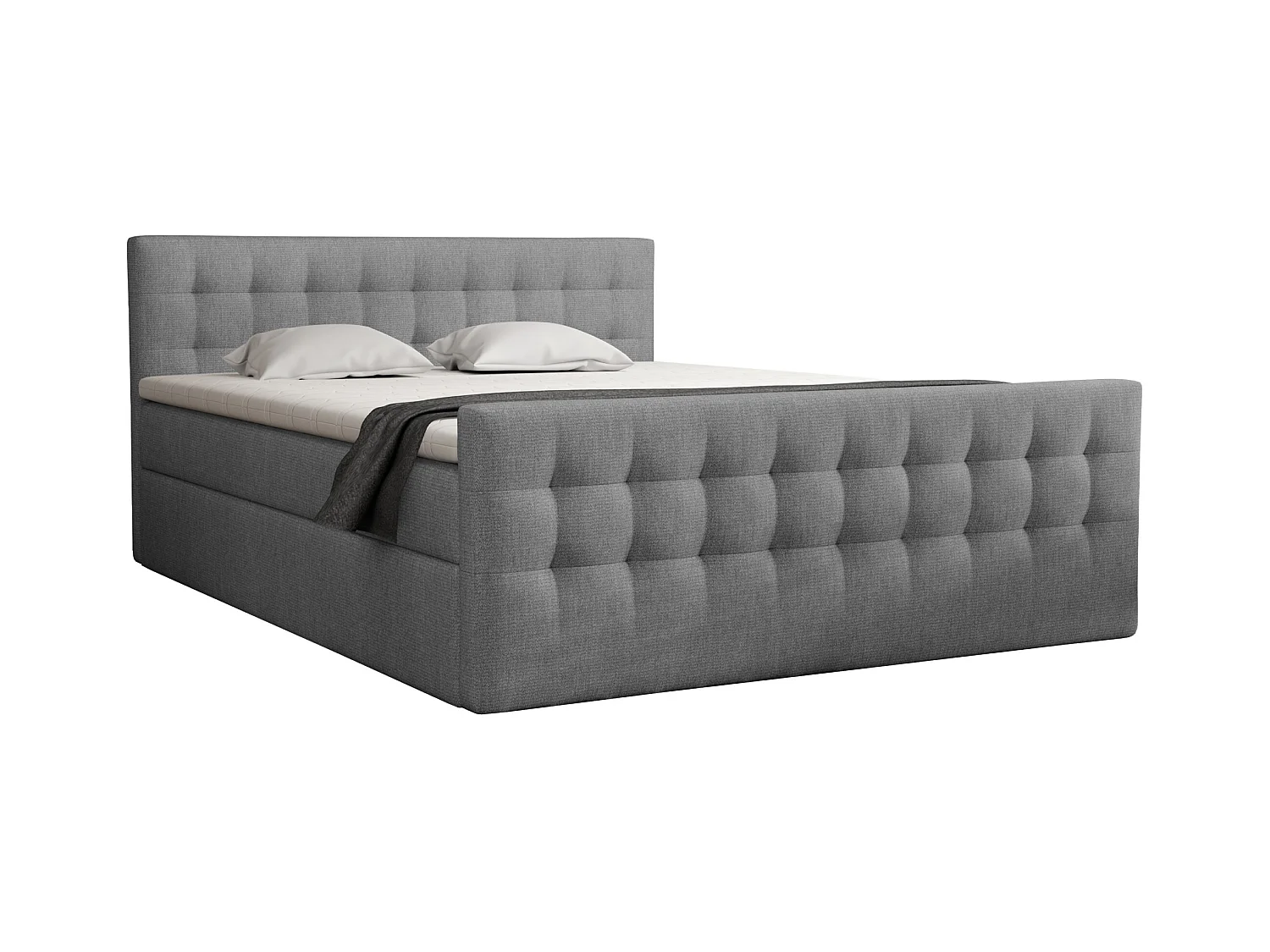 BOXBETT mit Topper Loures 200x200 cm Graphit
