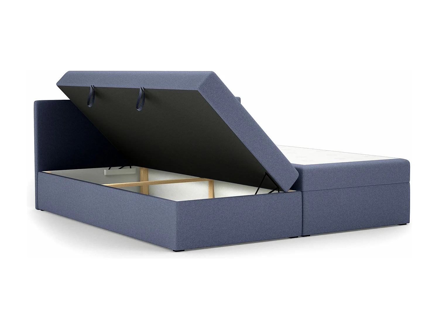 LIT BOXSPRING avec tête de lit Menorca Basic 180x200 cm, bleu