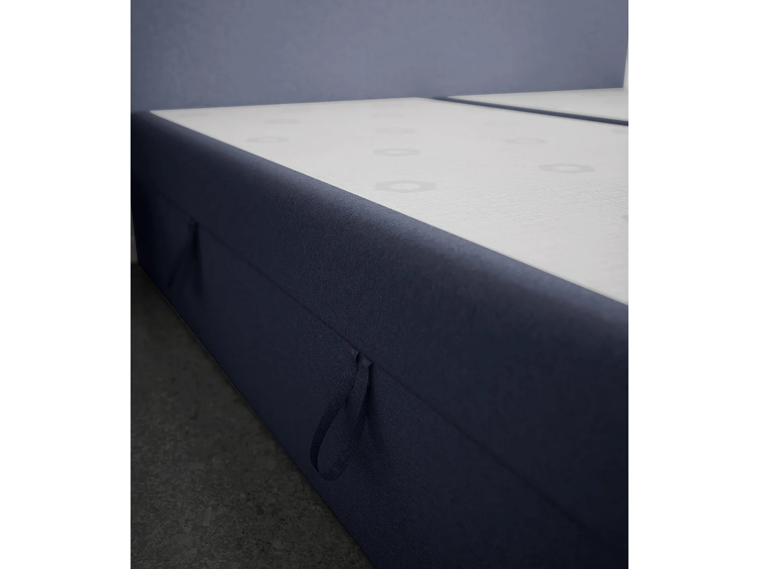LIT BOXSPRING avec tête de lit Menorca Basic 180x200 cm, bleu