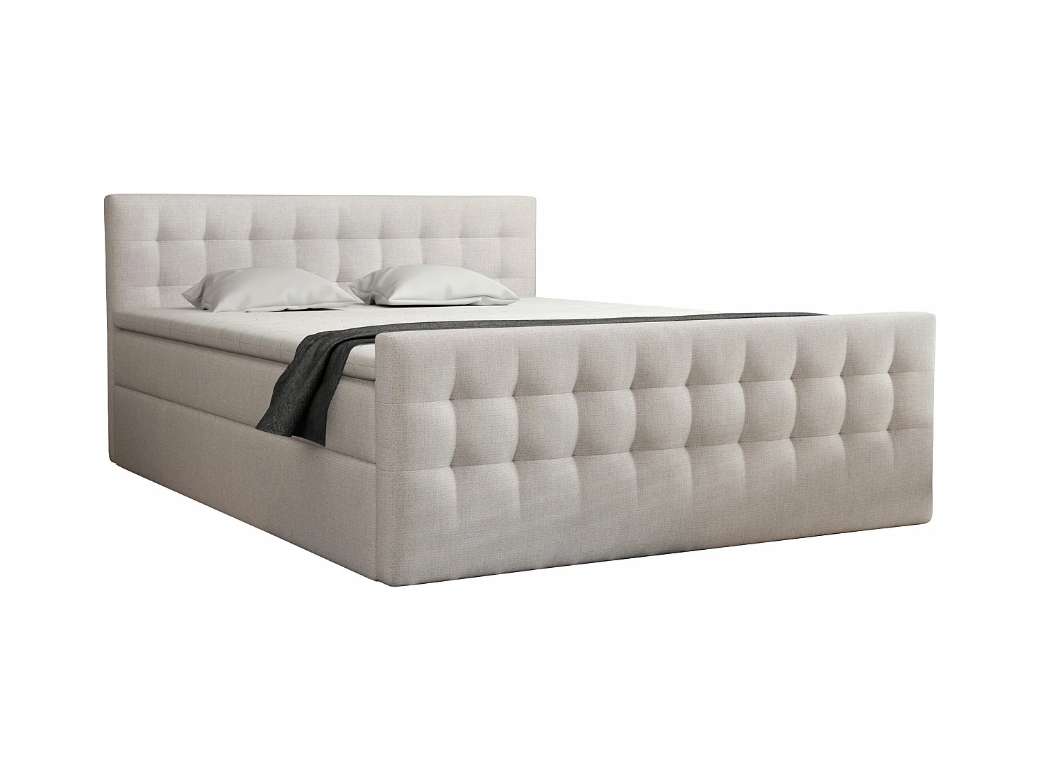BOXBETT mit Topper Loures 160x200 cm Hellgrau