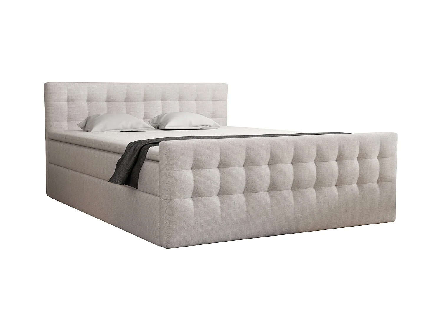 BOXBETT mit Topper Loures 180x200 cm Hellgrau
