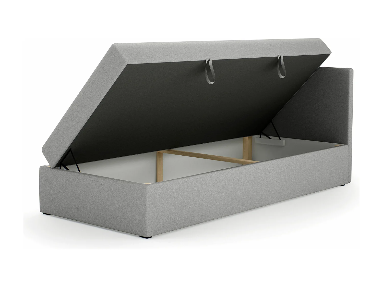 LIT SIMPLE avec côté droit torria mini basic 80x200 cm, gris clair