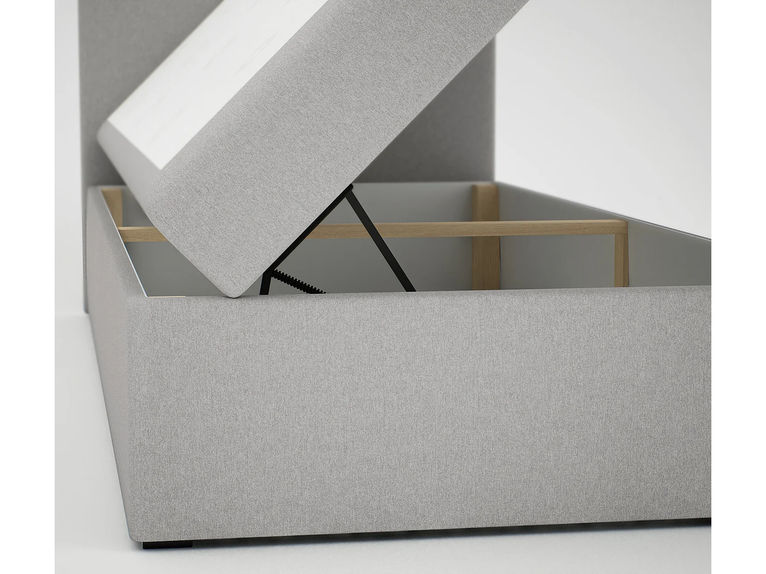 LIT SIMPLE avec côté droit torria mini basic 80x200 cm, gris clair