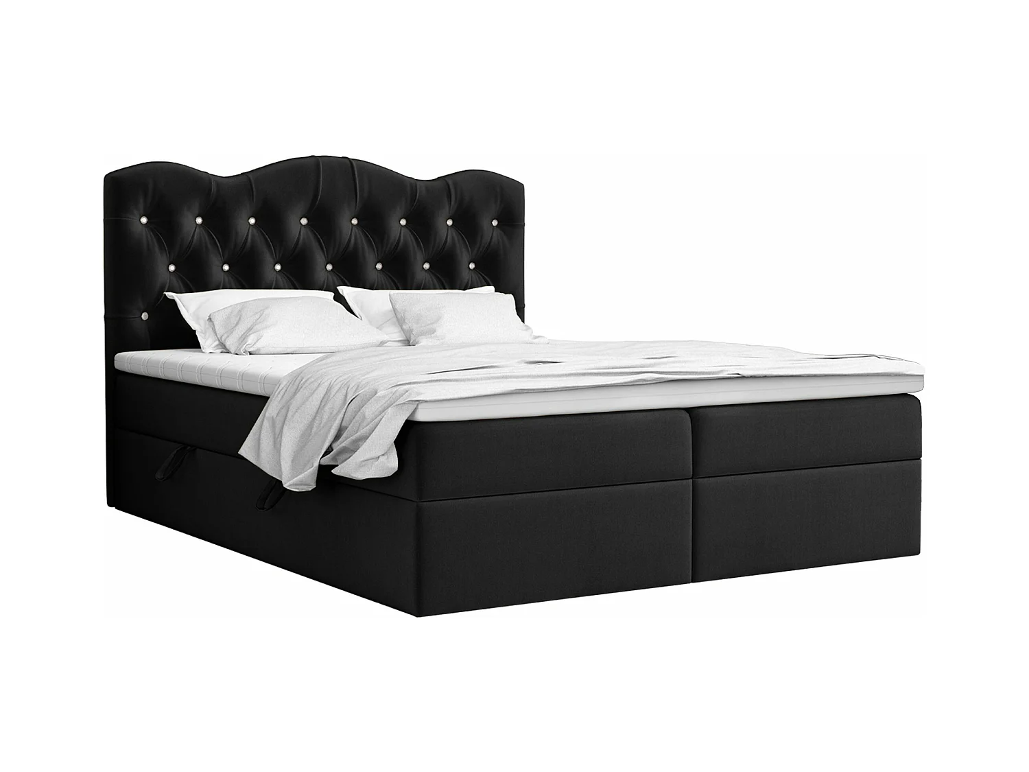 LIT BOXSPRING avec coffre et surmatelas Melissa 180x200 cm, Kronos 7 (Noir)