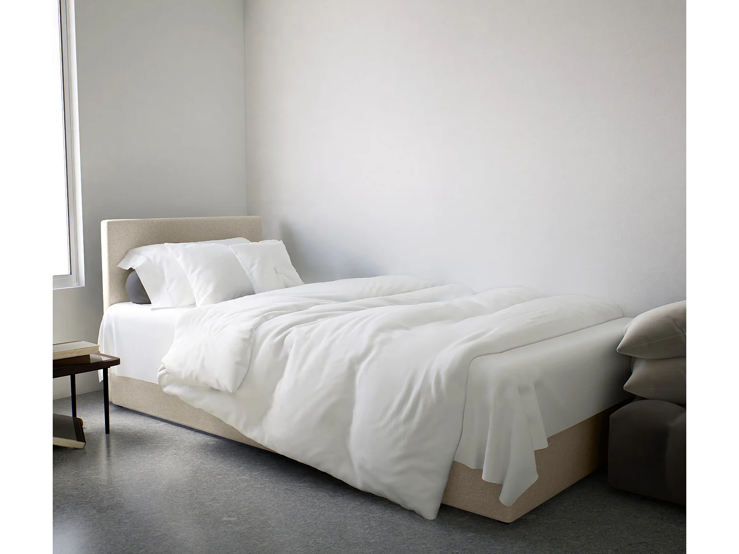 EINZELBETT Seite Links Torria Mini Basic 90x200 cm, Beige