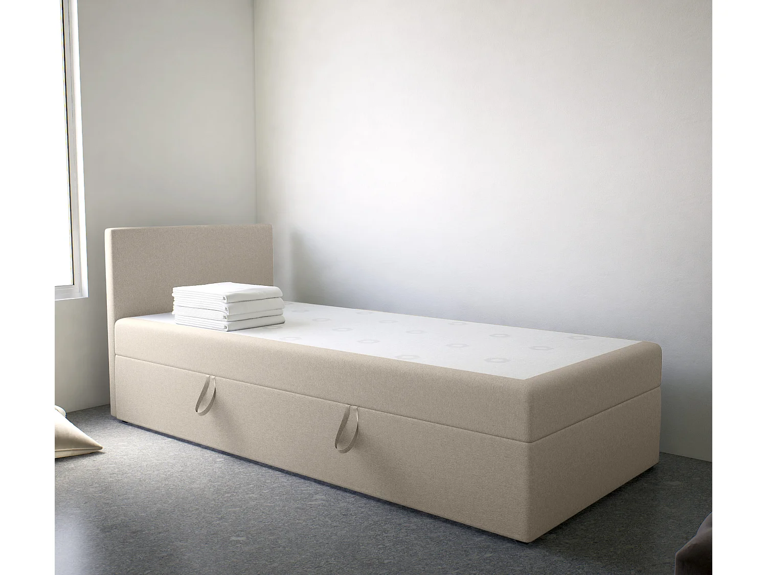 EINZELBETT Seite Links Torria Mini Basic 90x200 cm, Beige
