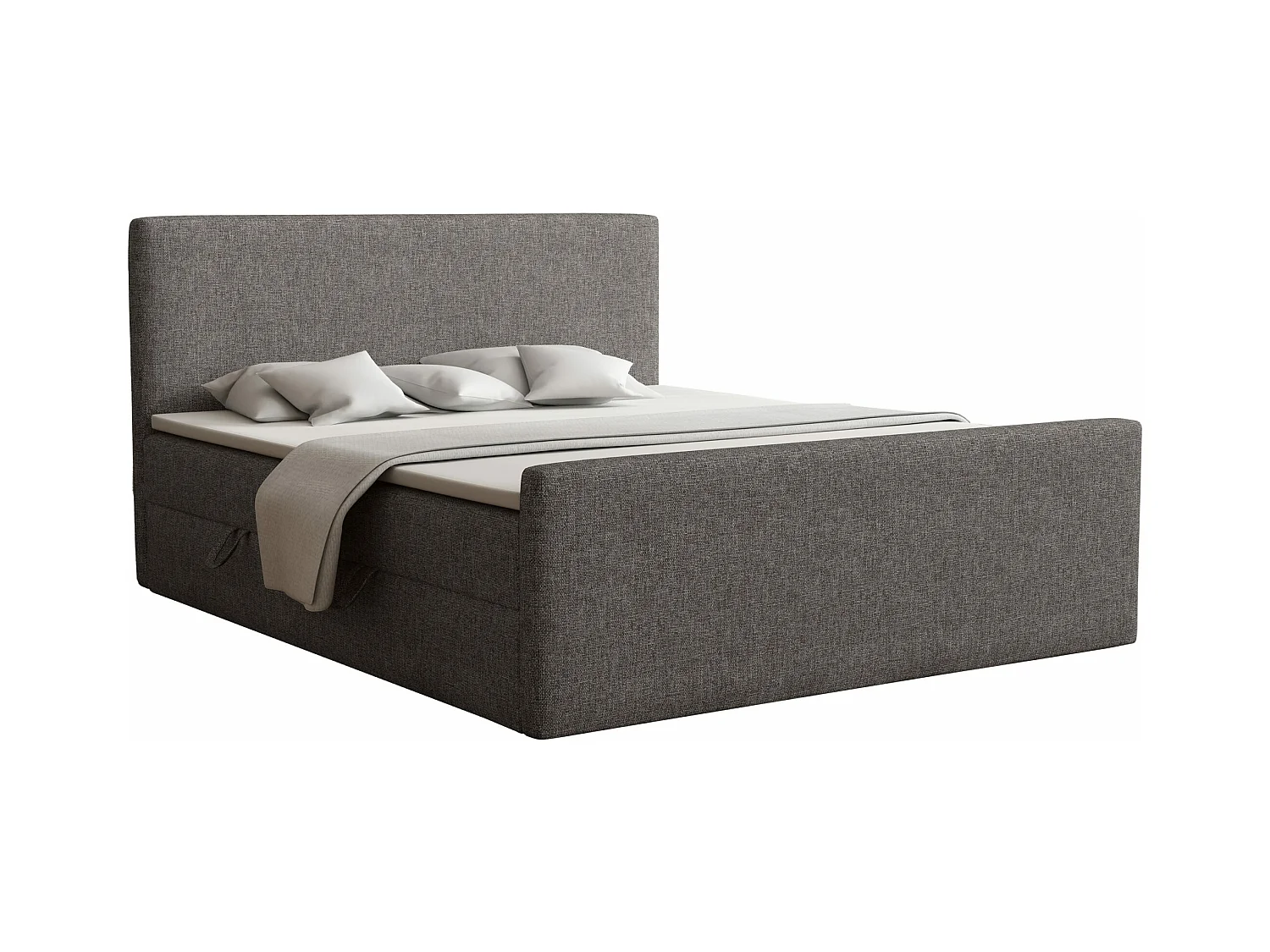 LIT BOXSPRING avec coffre de lit et surmatelas Vizela Lux 160x200 cm, (Lux 6) Gris