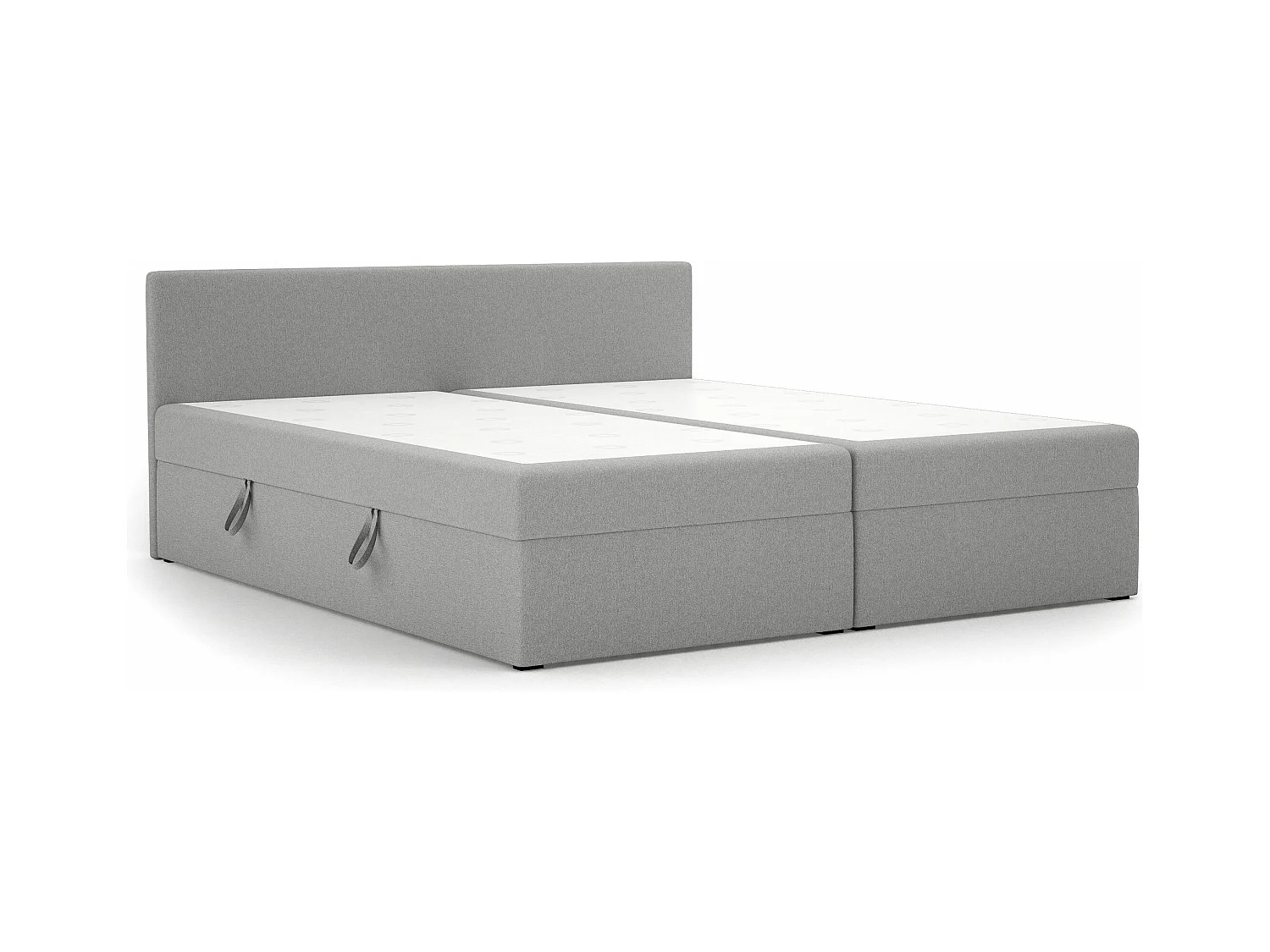 LIT BOXSPRING avec tête de lit Menorca Basic 160x200 cm, gris clair
