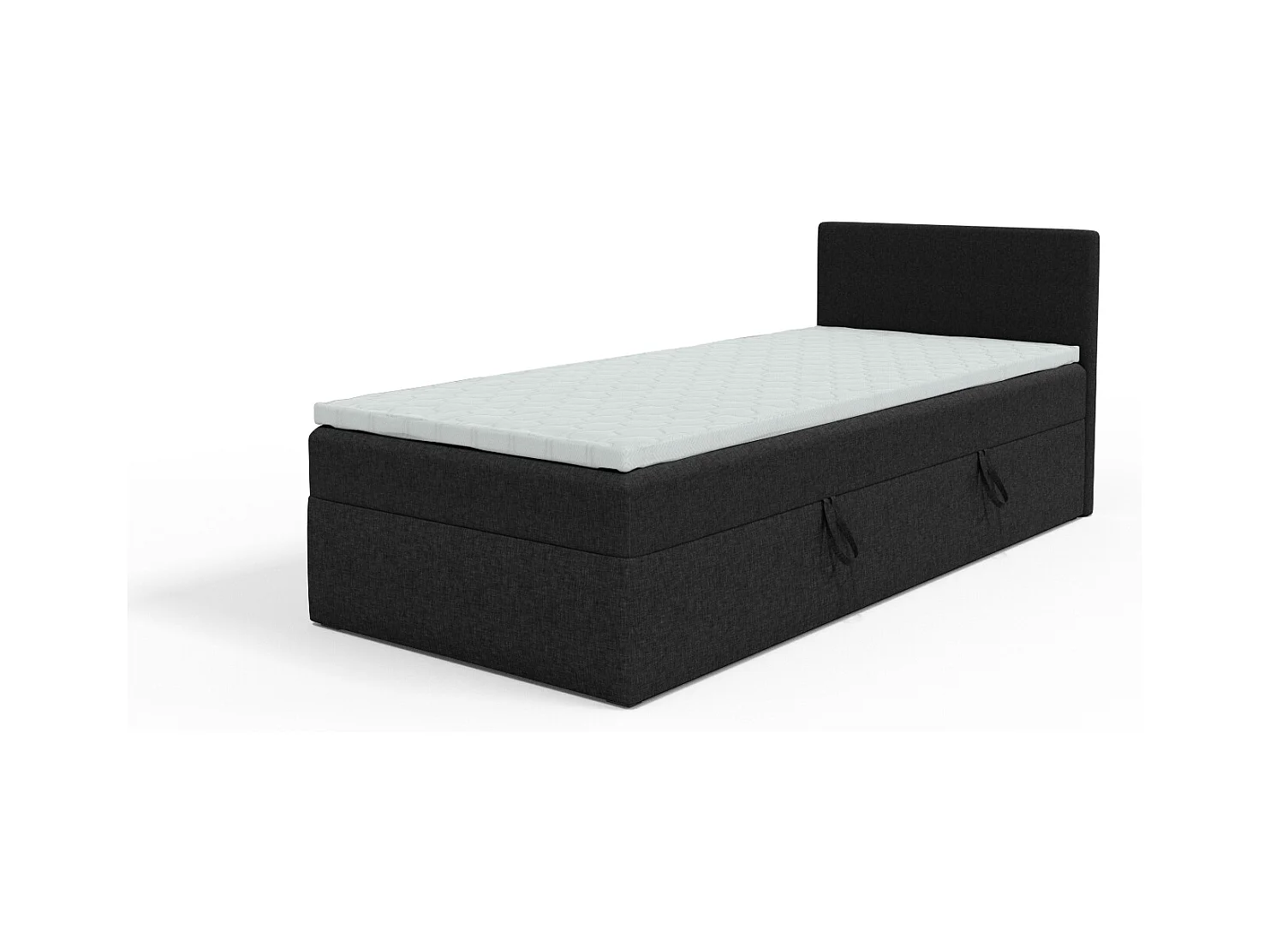 BOXBETT  mit Bettkasten und Topper Menorca mini 100x200 cm, Schwarz
