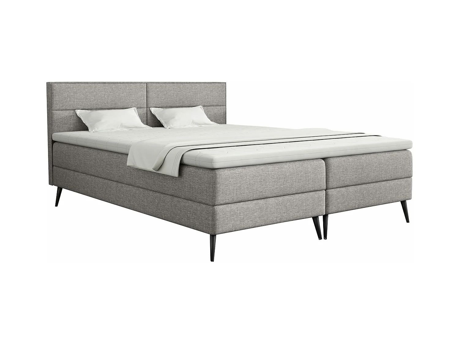 LIT BOXSPRING avec surmatelas Tomar 180x200 cm, Lux 5 (Gris clair)
