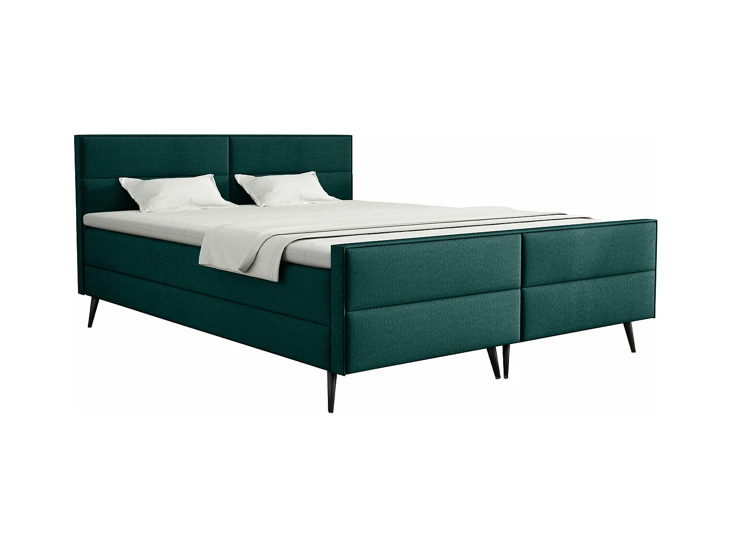 BOXSPRINGBETT mit Topper Torhop 160x200 cm, Monolith 37 (Flaschengrün)