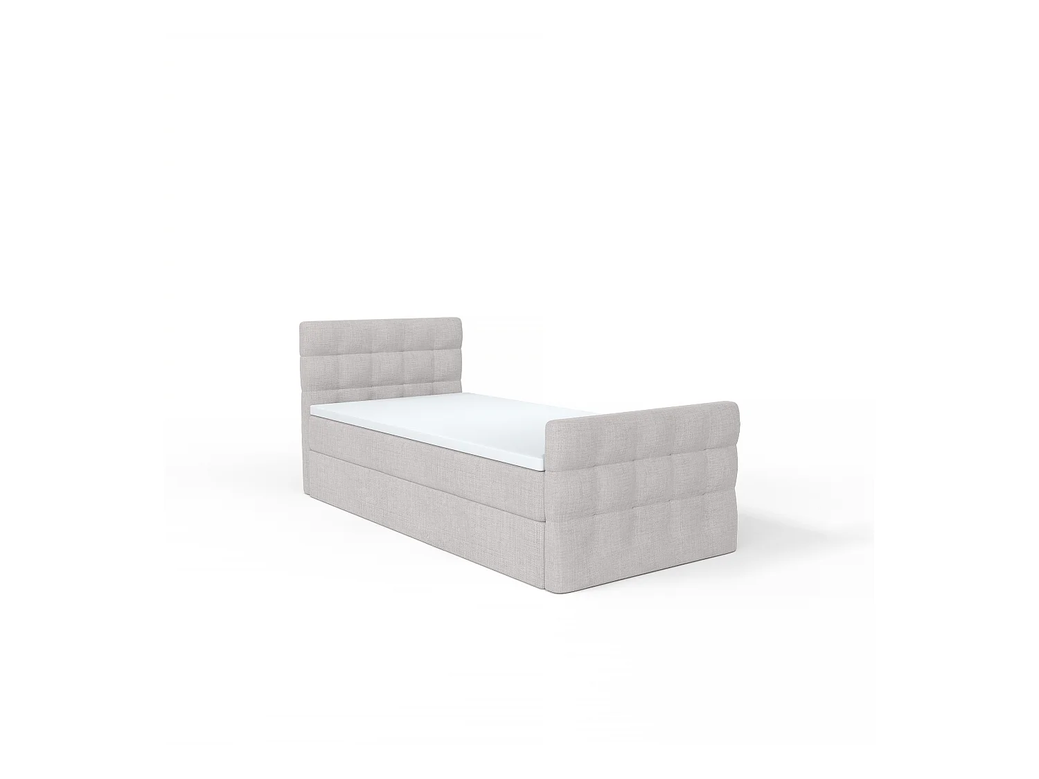 BOXSPRINGBETT mit Topper Loures Mini 90x200 cm, Hellgrau (soro 83)