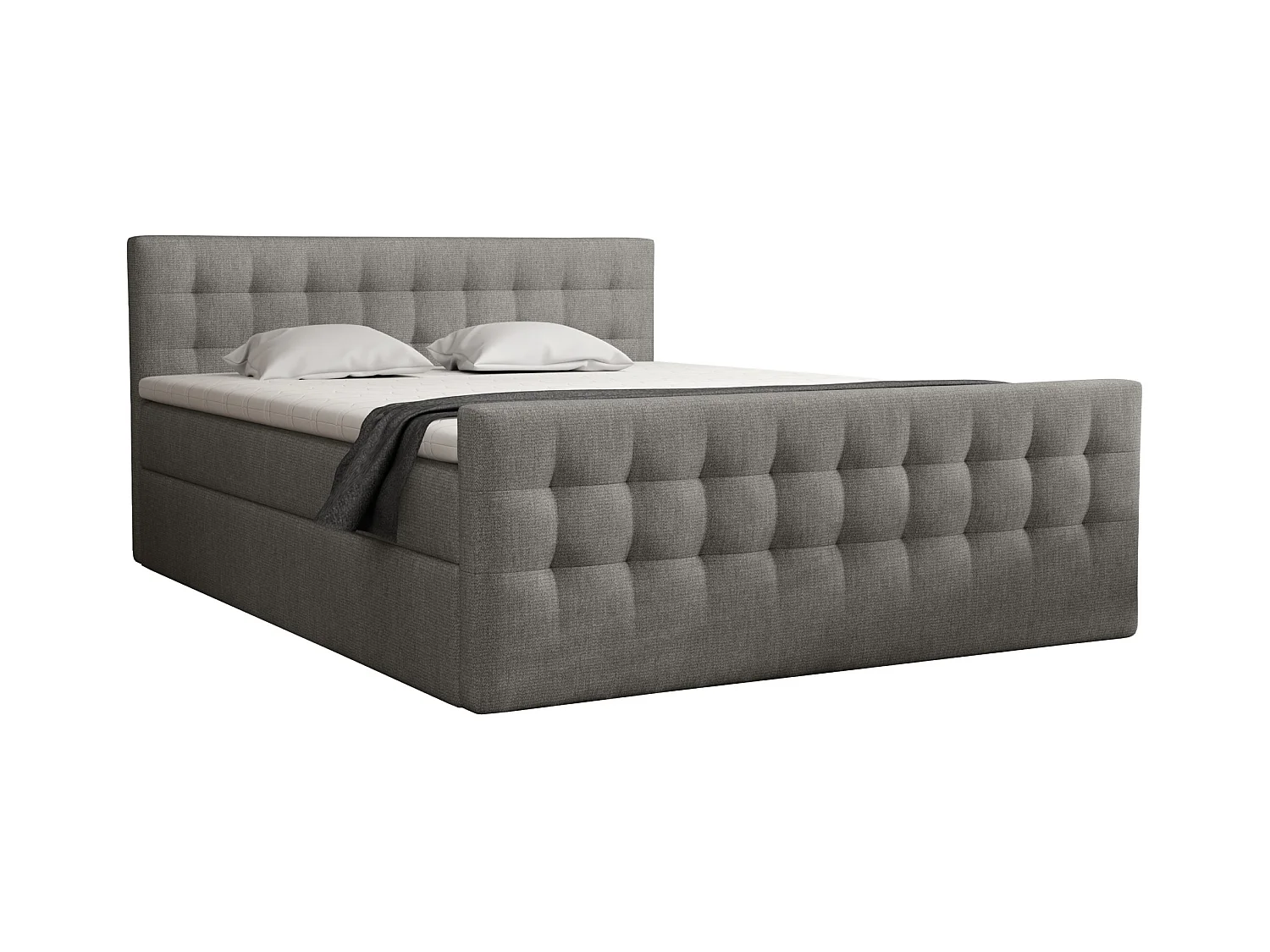 BOXBETT mit Topper Loures 160x200 cm Grau