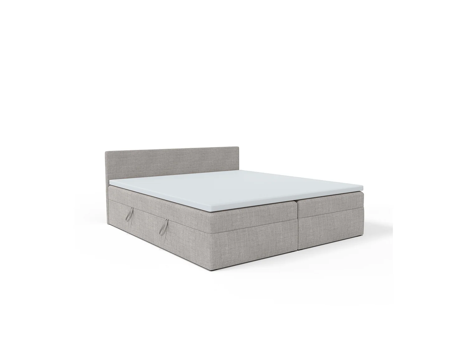LIT BOXSPRING avec tête de lit Menorca 160x200 cm, gris clair