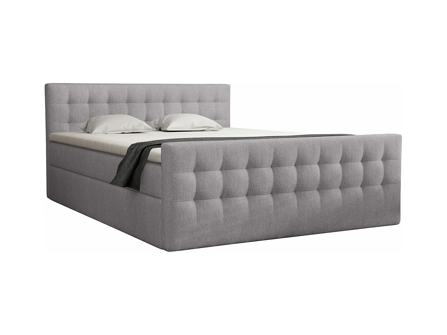 BOXBETT mit Topper Loures 180x200 cm Grau