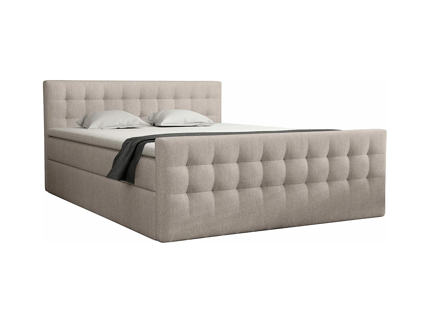 BOXBETT mit Topper Loures 180x200 cm Beige/Grau