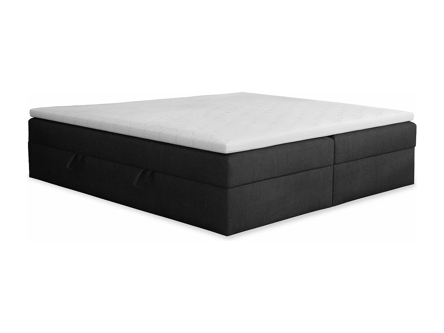 BOXSPRINGBETT mit Bettkasten und Topper 160x200 cm, Soro 100 - Graphit