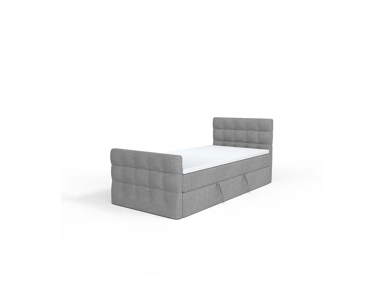 BOXSPRINGBETT mit Bettkasten und Topper Loures Lux Mini Seite Rechts 100x200 cm, Dunkelgrau (soro 93)