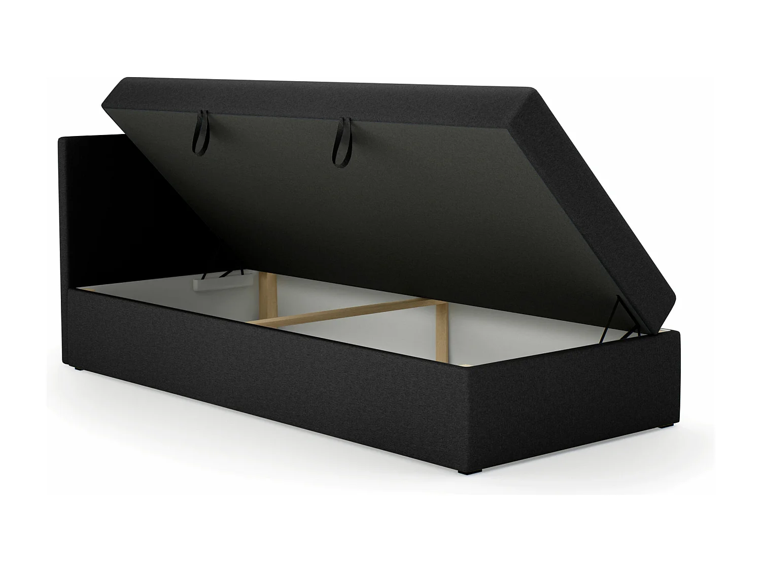 LIT SIMPLE avec côté gauche torria mini basic 80x200 cm, noir