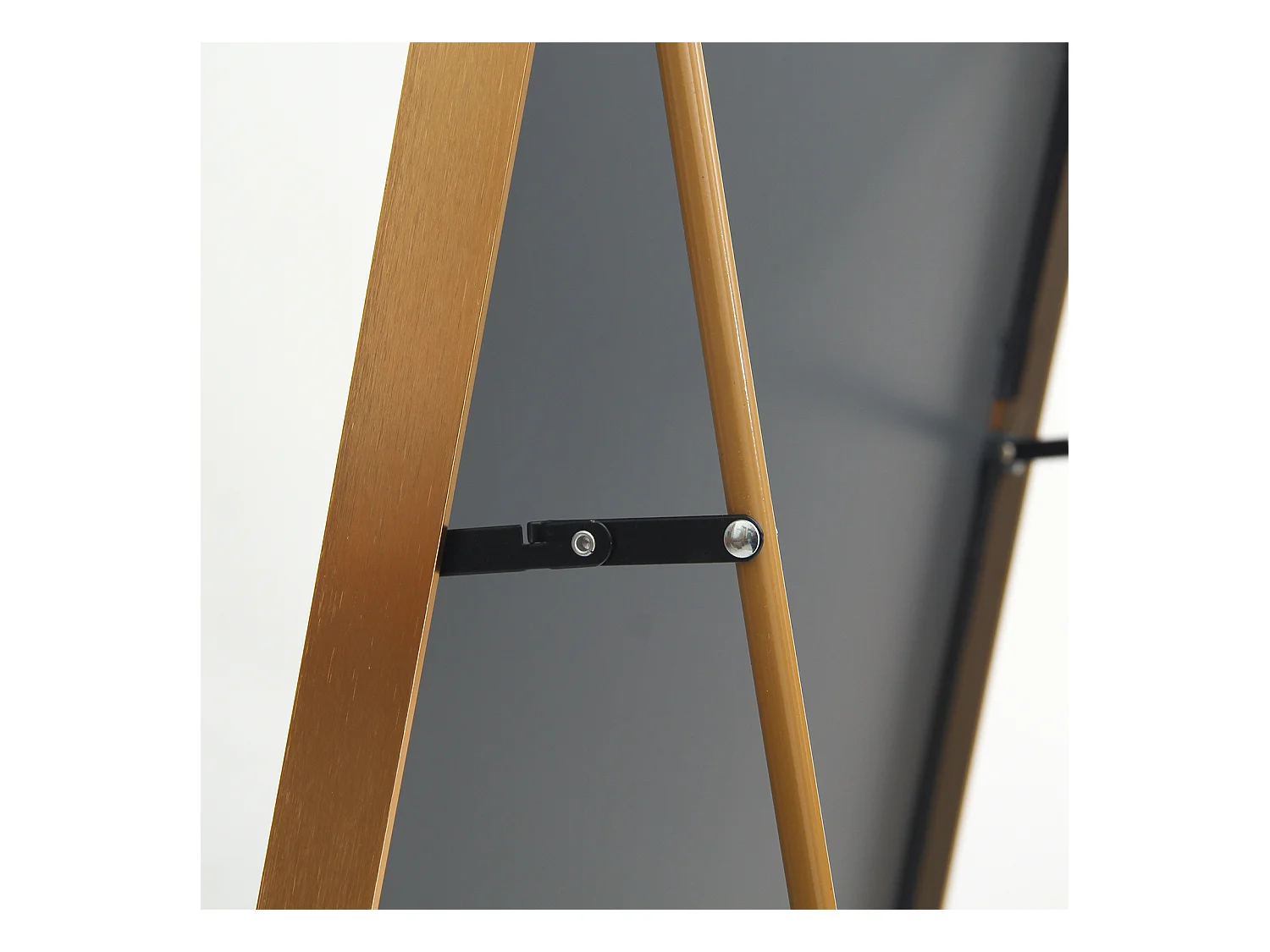 Espejo de maquillaje de vidrio templado, espejo de pie, marco de aleación de aluminio, 162 x 53 cm, dorado