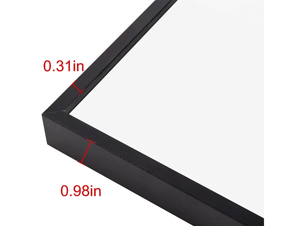 Miroir pleine longueur en verre trempé, cadre en alliage d'aluminium, noir, 150*40cm