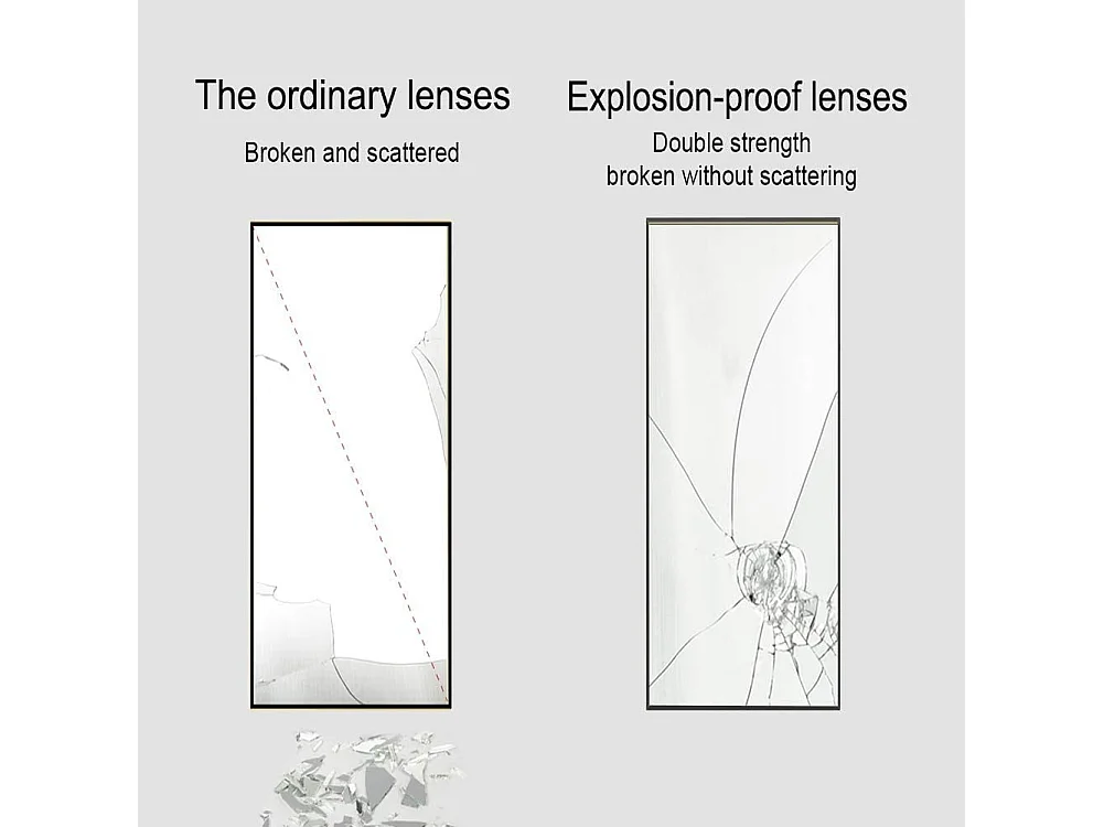 Spiegel over de volledige lengte van gehard glas, frame van aluminiumlegering, zwart, 150*40cm
