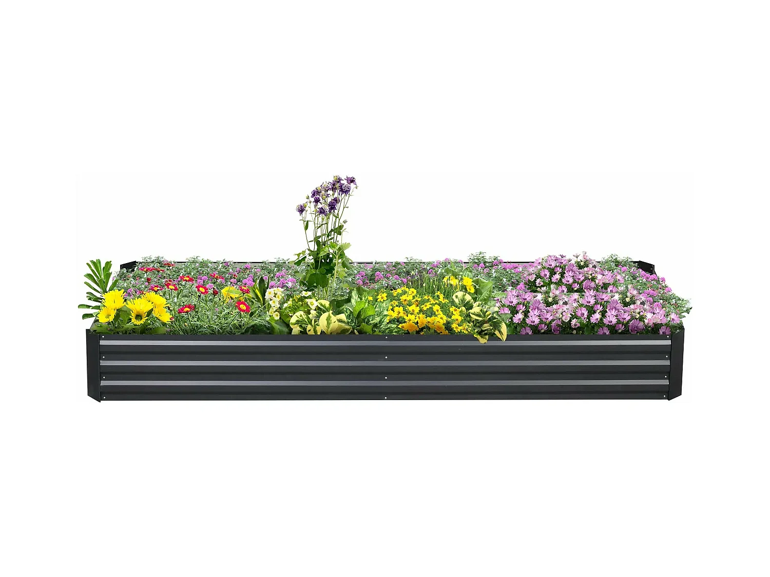 La jardinière est en acier,d gris