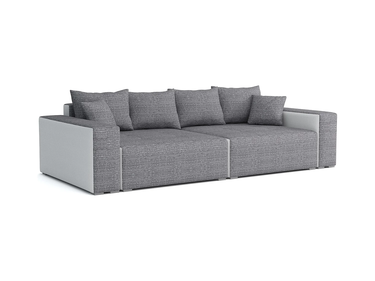 SCHLAFSOFA mit Bettkasten Denny, Soft 17 (Weiß) + Portland 90 (Grau)