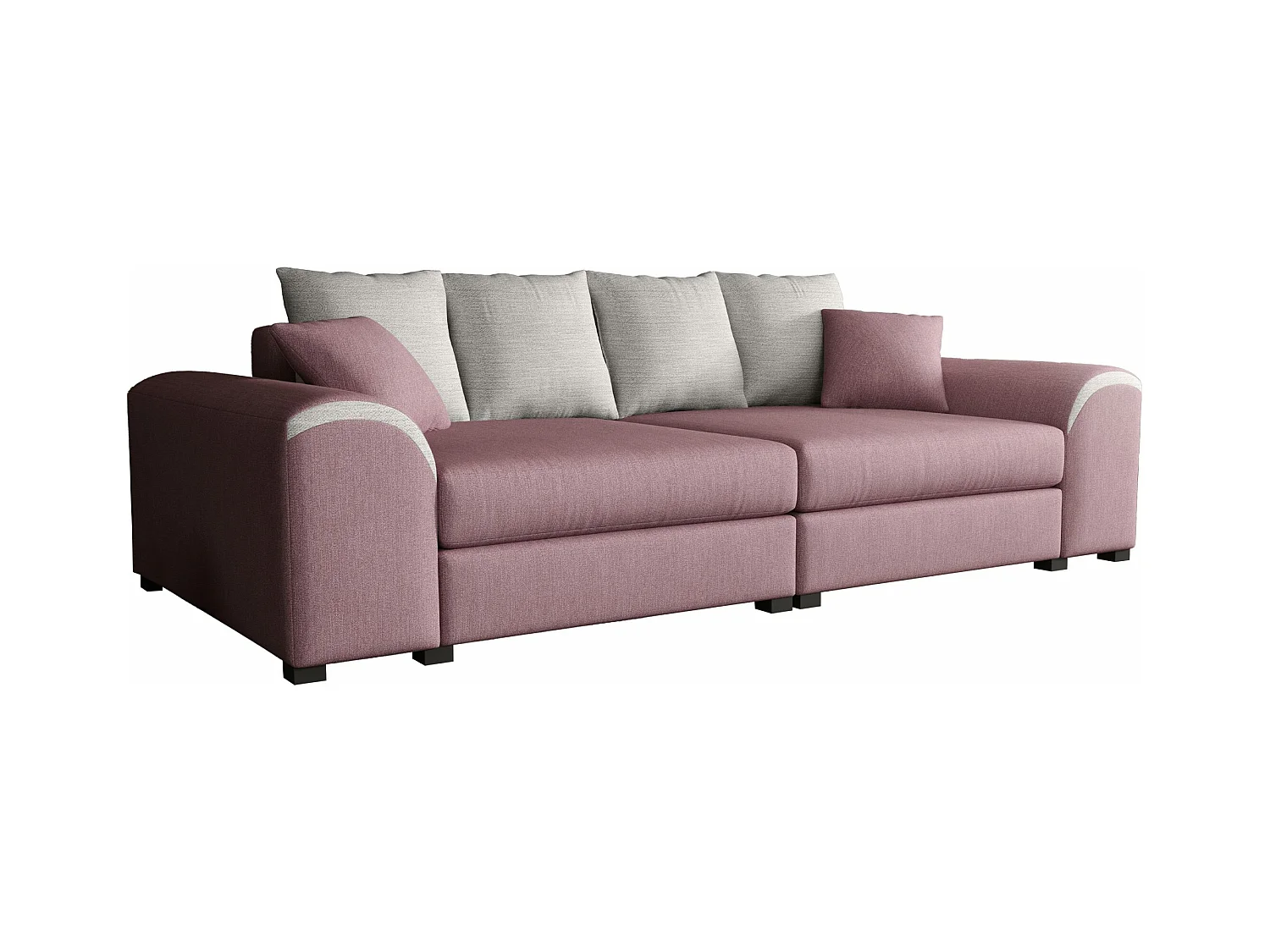 CANAPÉ avec coussins Brenna 4 places, Orinoco 69 + Orinoco 21 (Vieux rose + Gris clair)