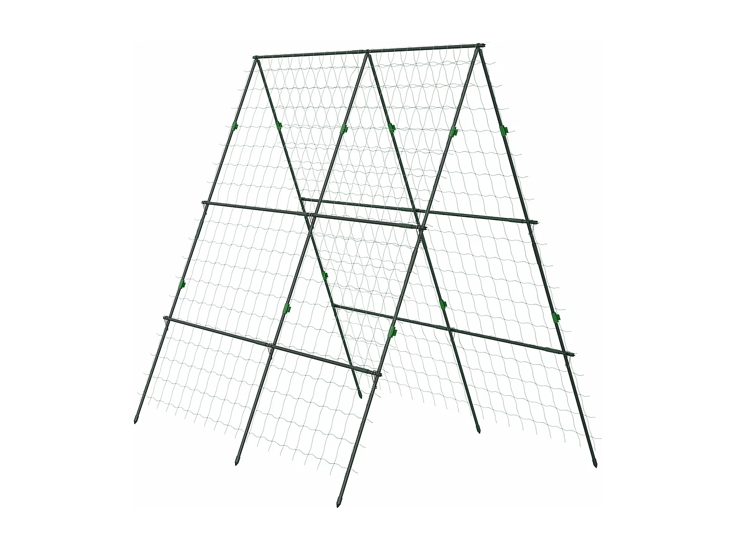 Support pour plantes grimpantes en forme de a en métal, d180cm×h180cm,vert