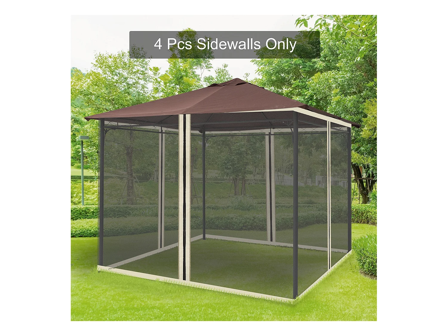 Store banne en tissu, p302cm×h207cm, noir