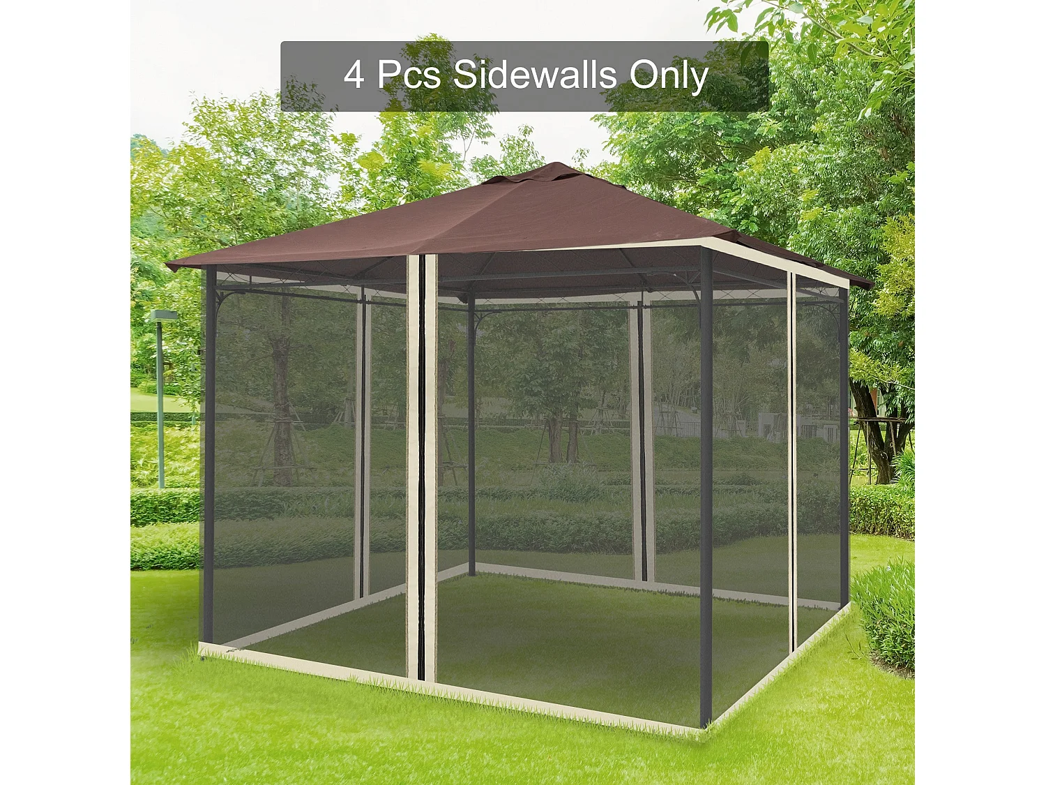 Store banne en tissu, p302cm×h207cm, noir