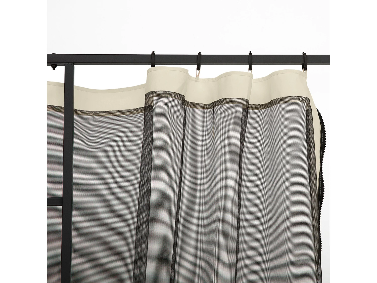 Store banne en tissu, p302cm×h207cm, noir
