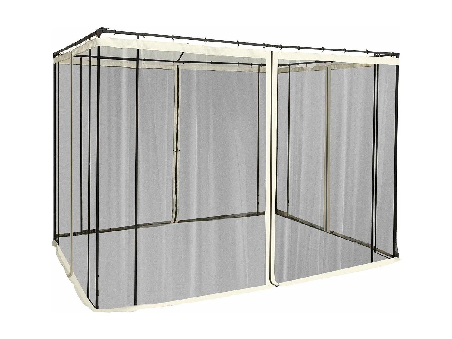Store banne en tissu, p302cm×h207cm, noir