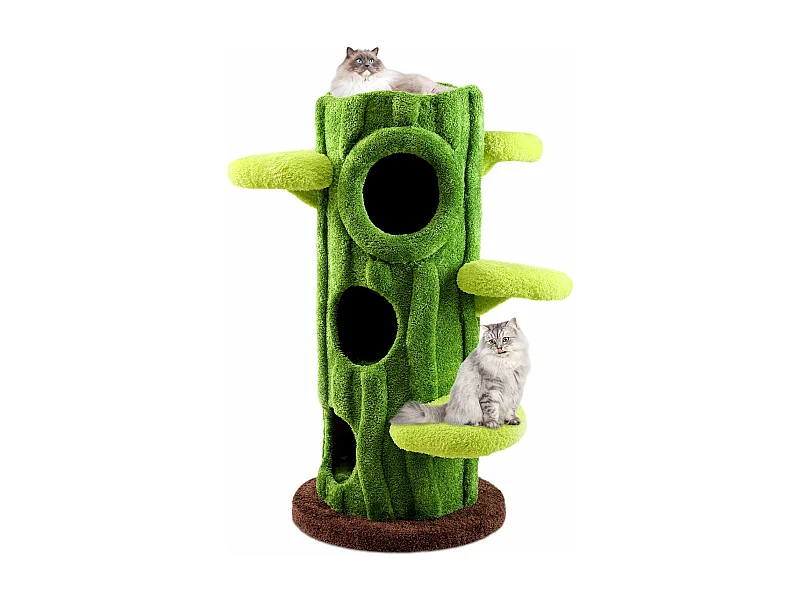 Arbre à chat en bois massif, d60cm×h120cm, vert