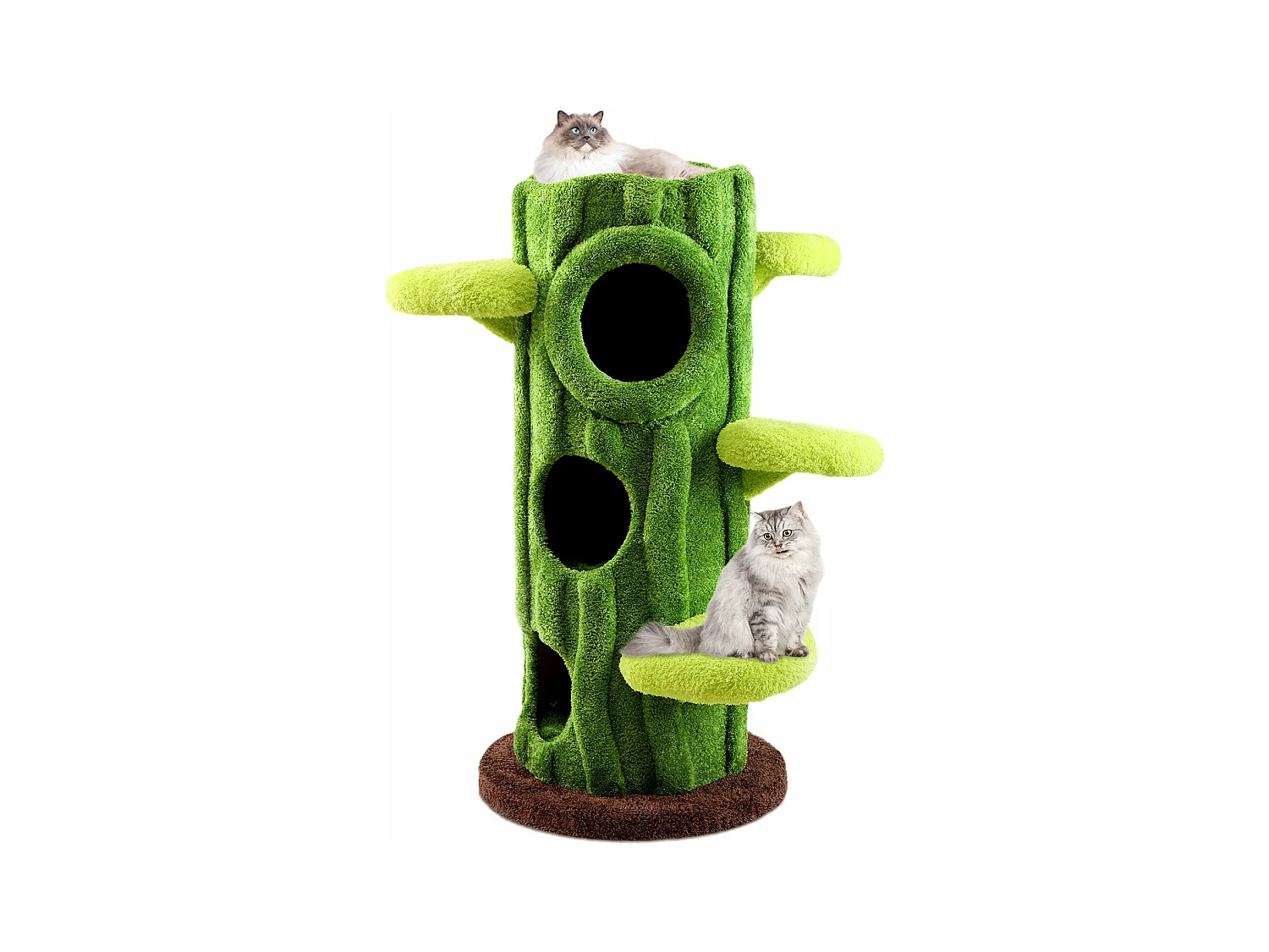 Arbre à chat en bois massif, d60cm×h120cm, vert