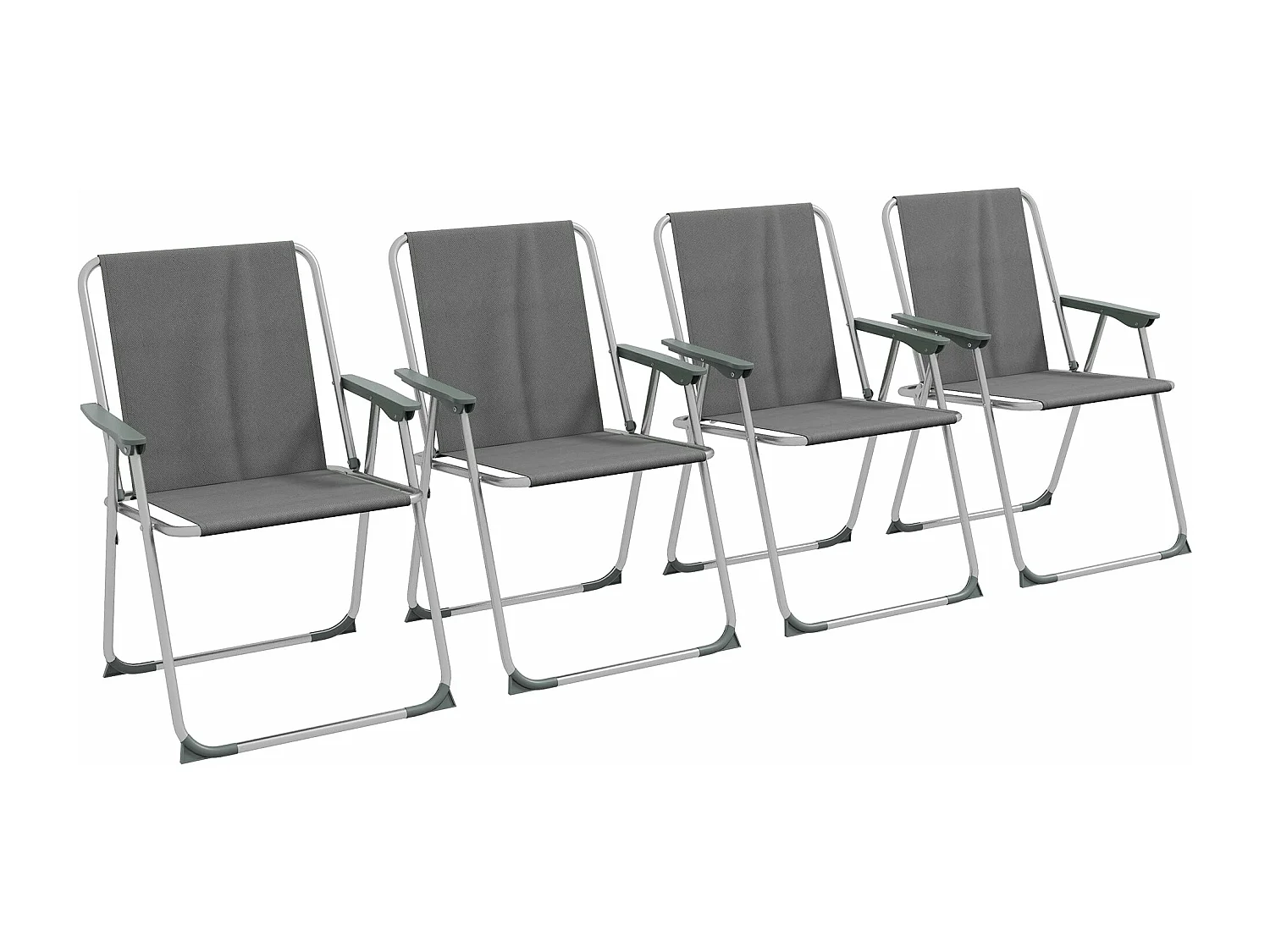 4er-set,chaise de jardin pliante en tissu,d60cm×h72cm,gris