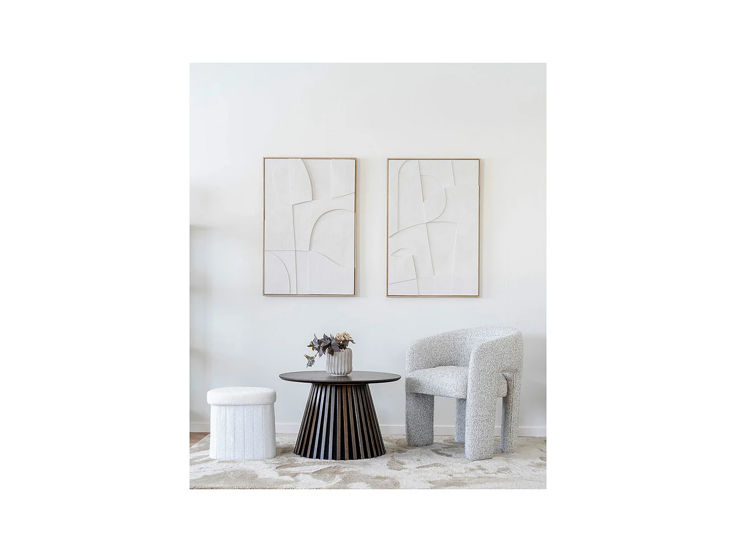 Medford Pouf Teddy, weiß weiß.