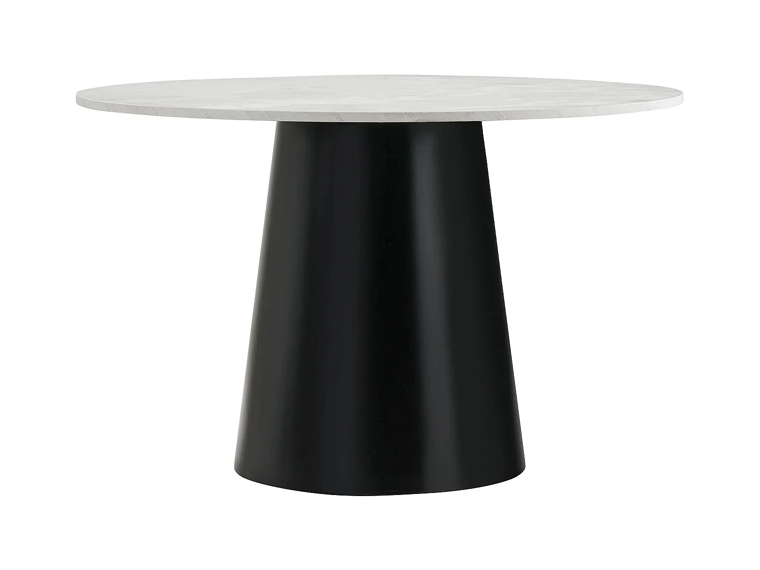 Table à manger ronde BRITO Ø120 – Effet marbre & métal noir