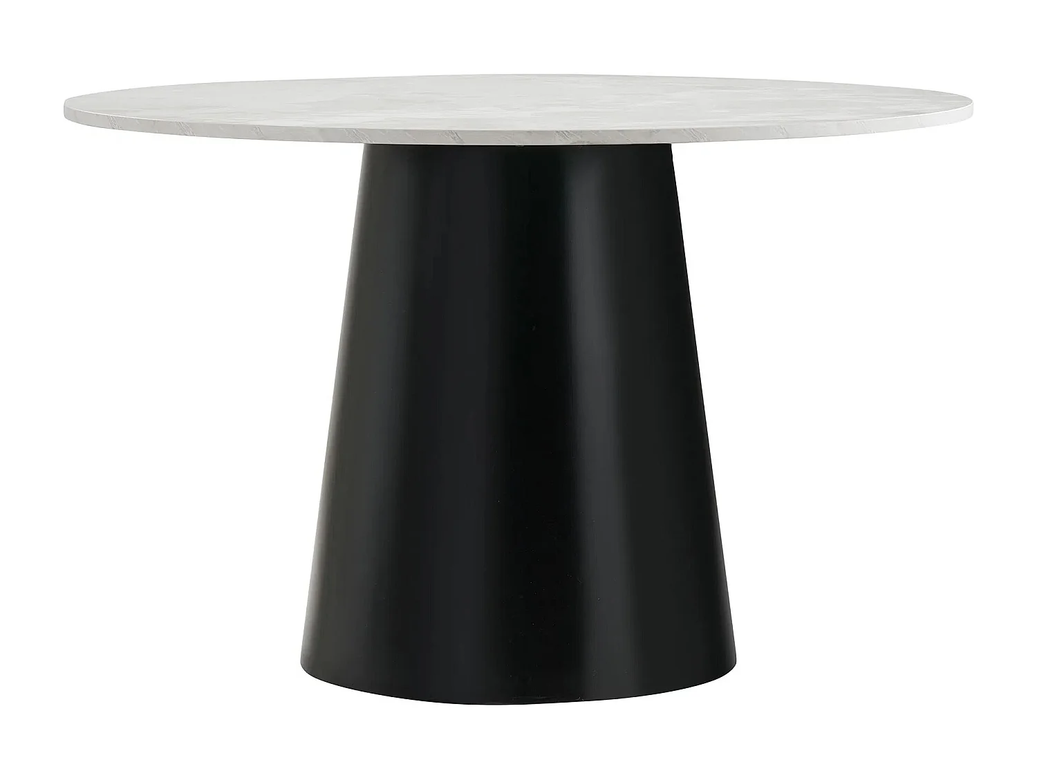 Table à manger ronde BRITO Ø120 – Effet marbre & métal noir