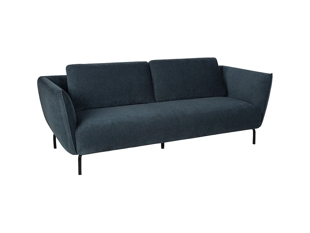 Melrose - Canapé 3 places en tissu bouclette - Bleu foncé