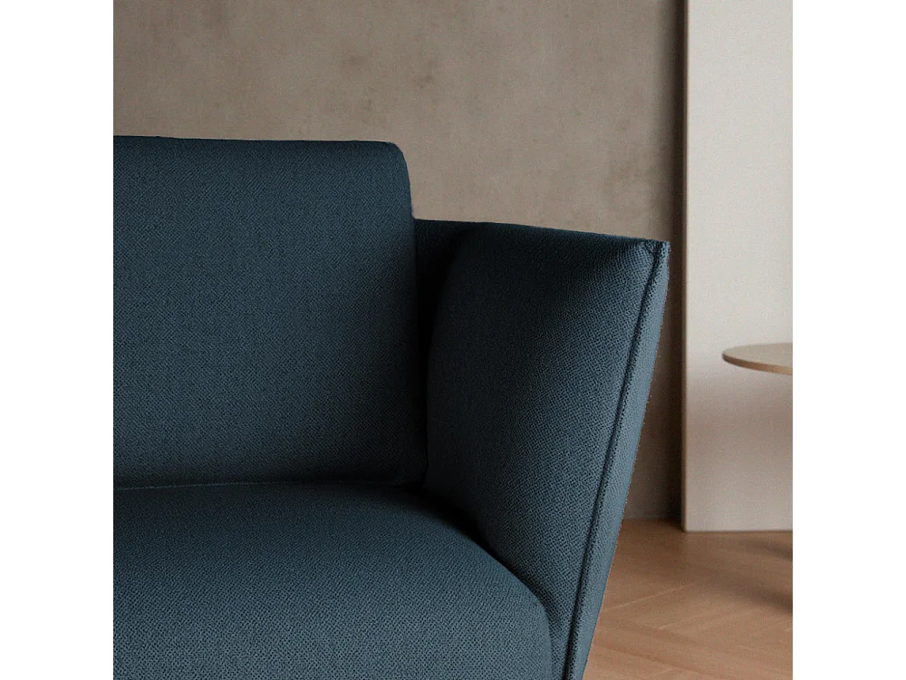 Melrose - Canapé 3 places en tissu bouclette - Bleu foncé