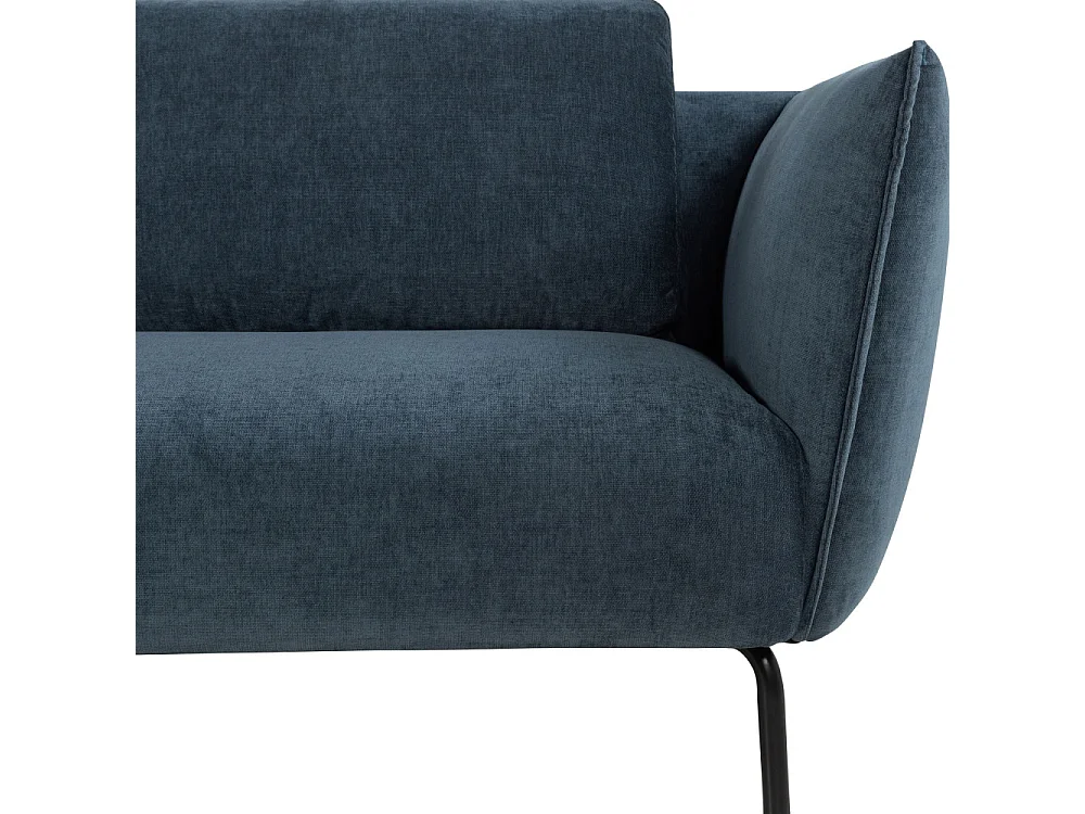 Melrose - Canapé 3 places en tissu bouclette - Bleu foncé