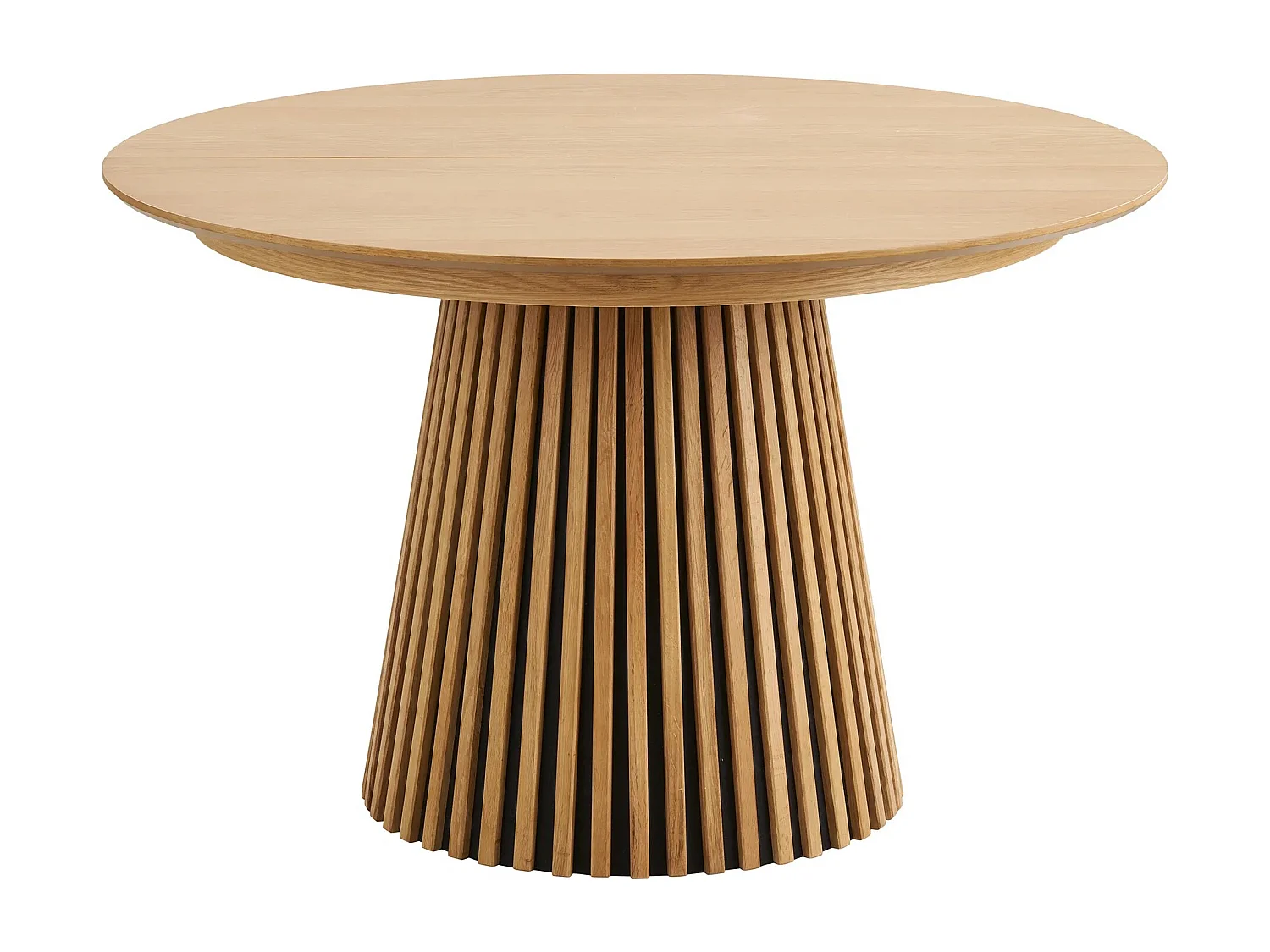 Table à manger ronde extensible LANZA-Beige-Diamètre 120/160-200-240 cm