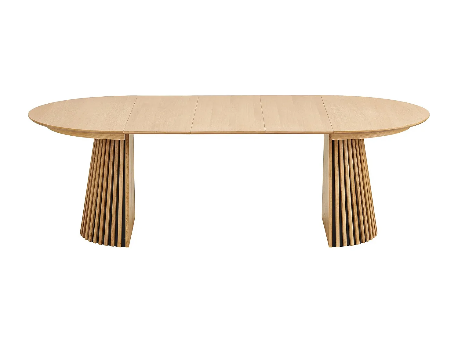 Table à manger ronde extensible LANZA-Beige-Diamètre 120/160-200-240 cm